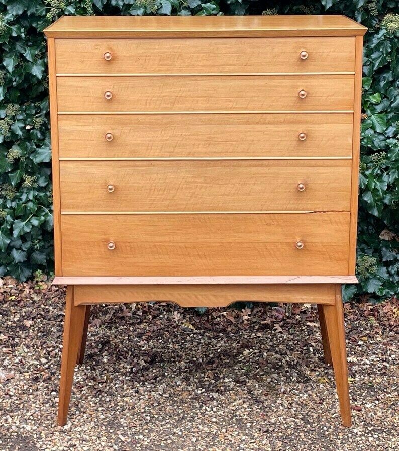 Vintage 1950's Alfred Cox For Heals Chest Of Drawers | Alfred Cox