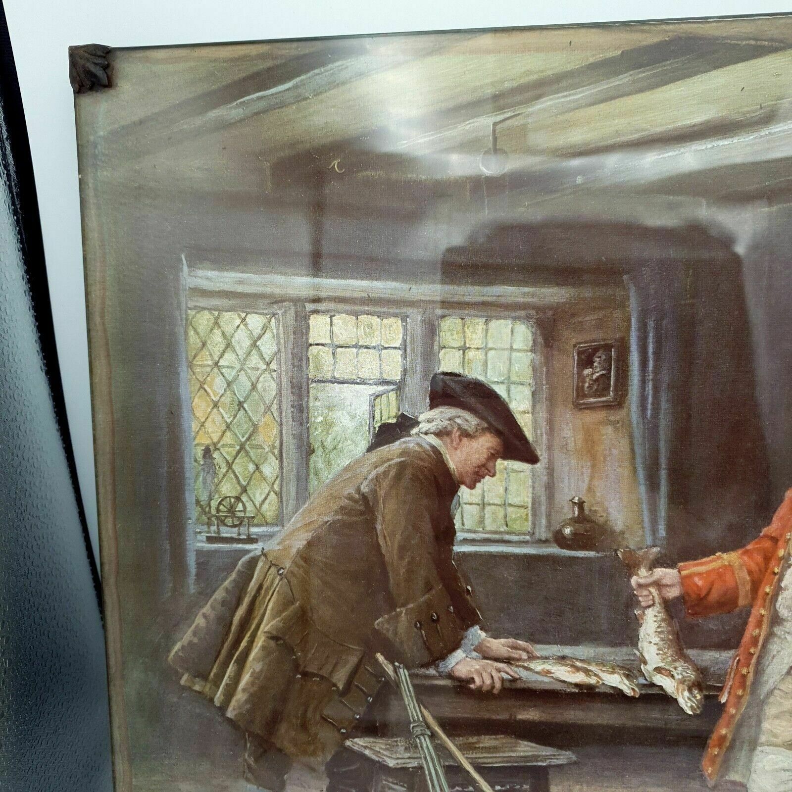 F.M Bennett Print Pride Of Capture Glass Front Woodblock Back From