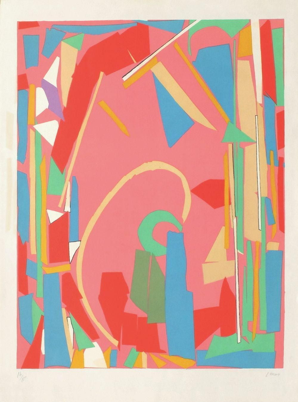 1965 Abstract Composition Lithograph By André Lanskoy | André