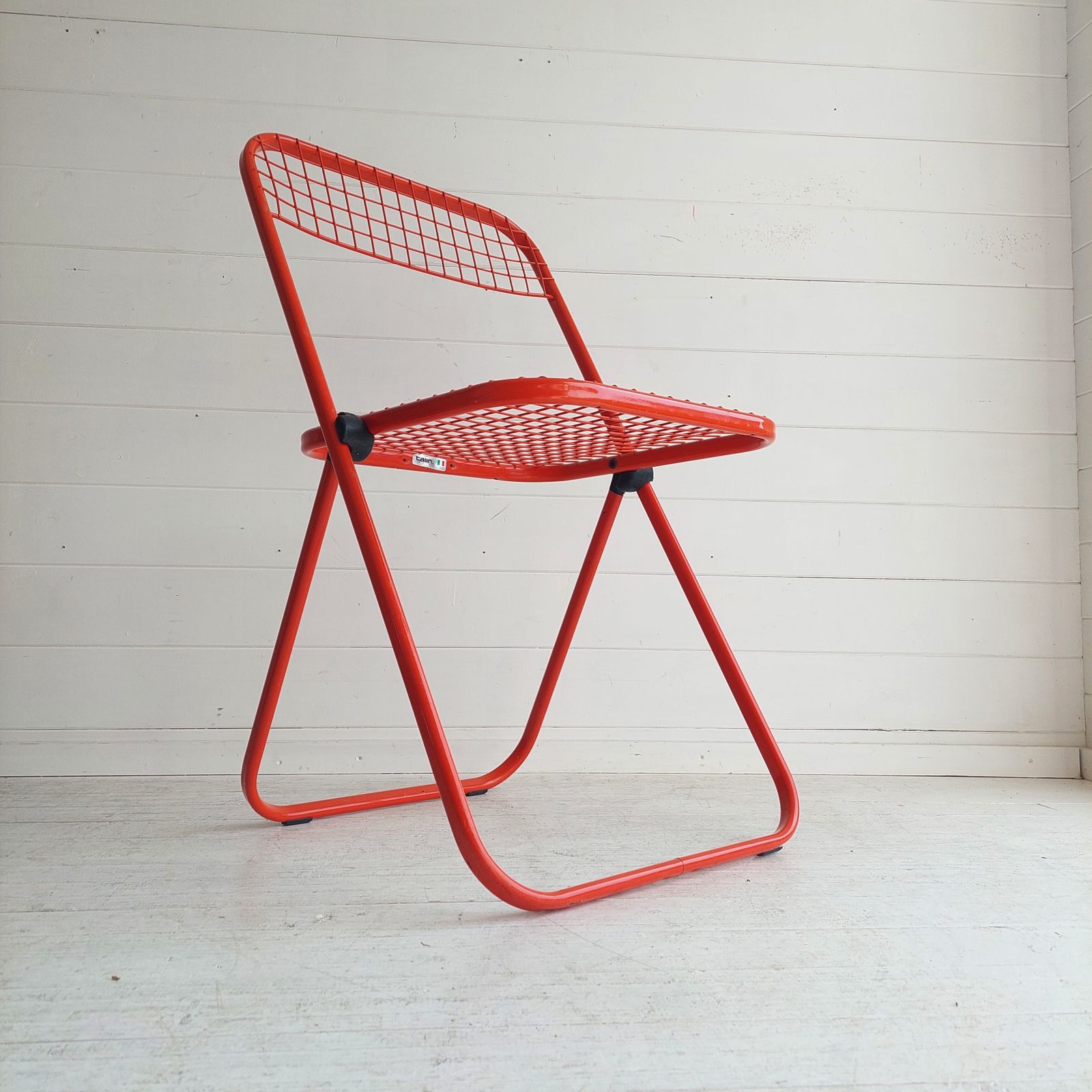 Mid Century Metal Chair 1980's Italian Talin For Habitat Folding