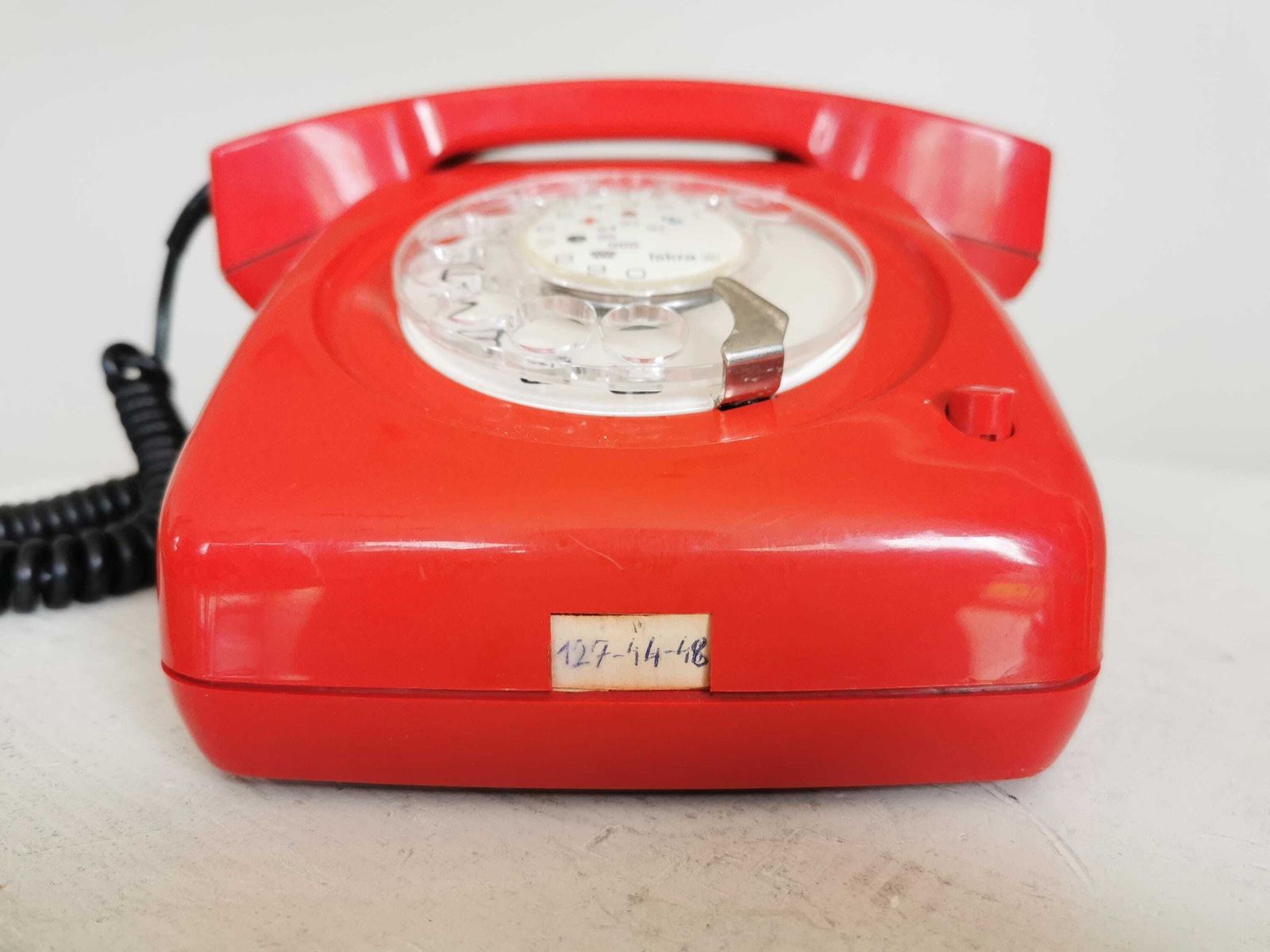 Vintage Original Red Iskra Telephone Ata 61k / Retro Rotary Dial Phone ...