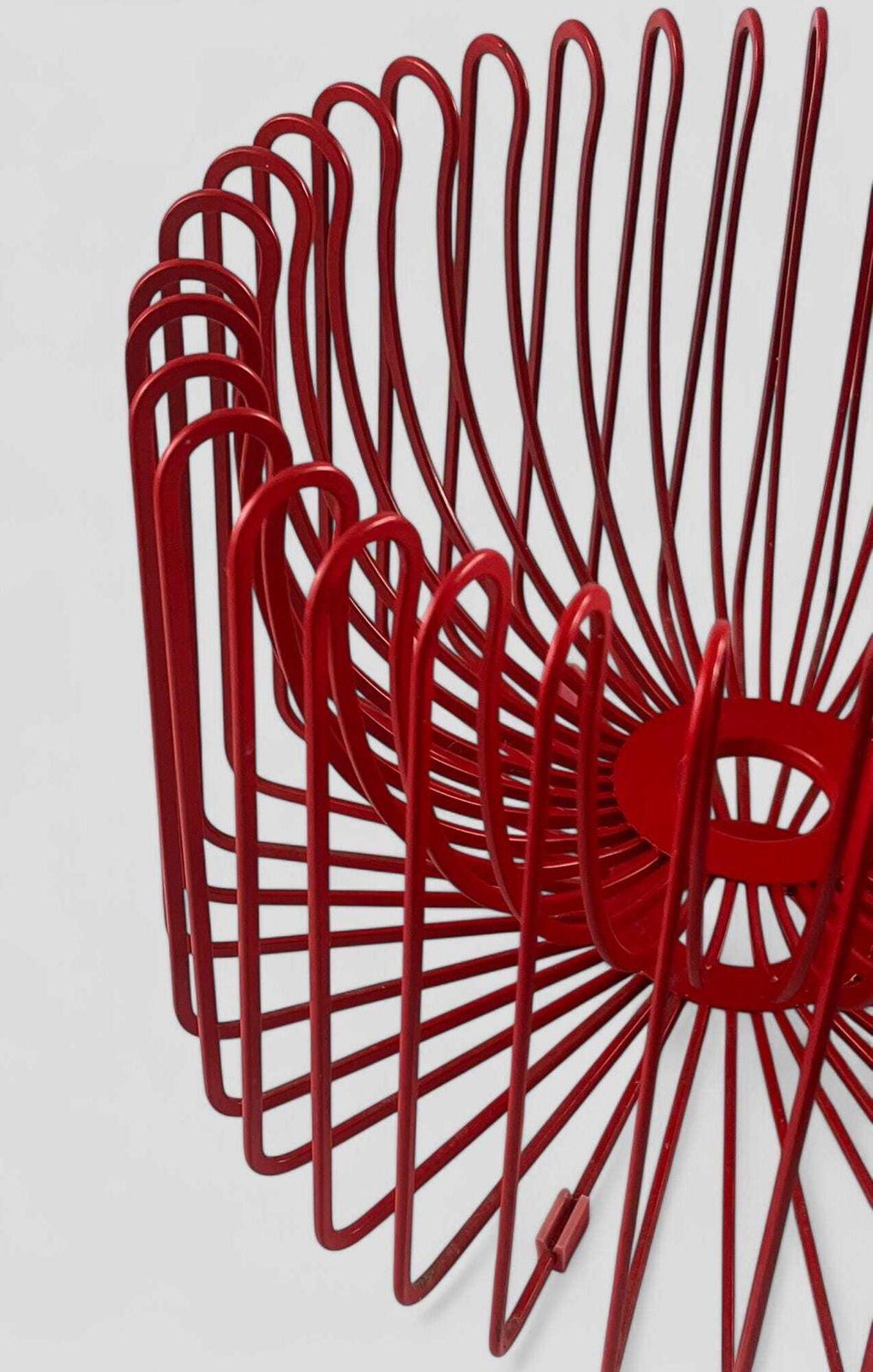 Vintage 1990's Ikea Tradig Red Wire Fruit Bowl By Ehlen Johansson