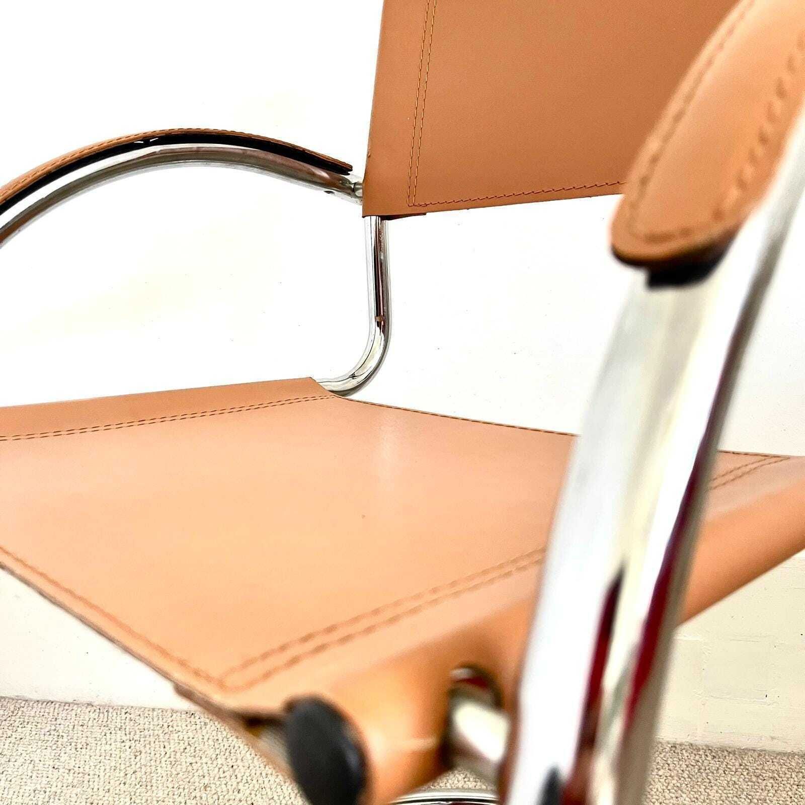 Vintage Italian Effezeta Tan Leather Cantilever Chair | Vinterior