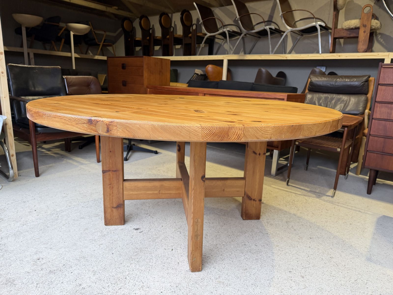Large Pine Dining Table By Karl Andersson & Söner For Roland