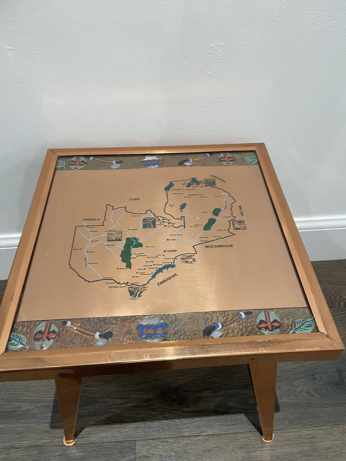 Copper Lamps And Tables X 7 Pieces African Interest | Vinterior