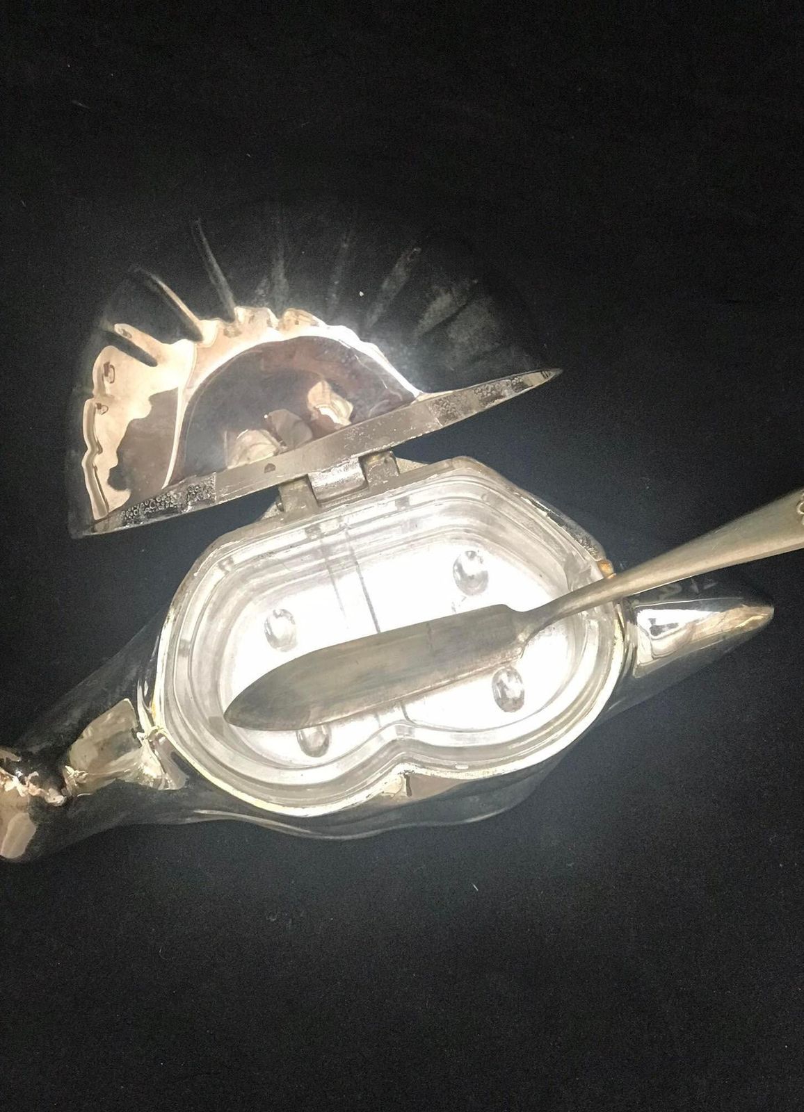 Ingli Inset Vintage Snail Silver Plated Butter Dish With Glass Insert, English ...
