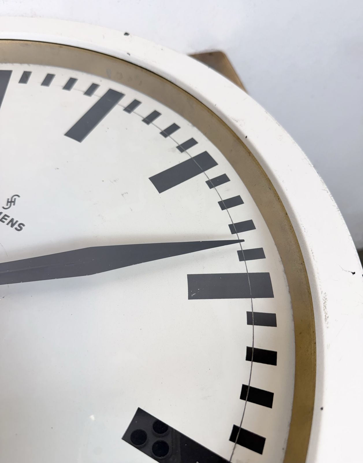 Large Factory Clock Large White Industrial Factory Wall Clock From Siemens, 1950s | Siemens ...