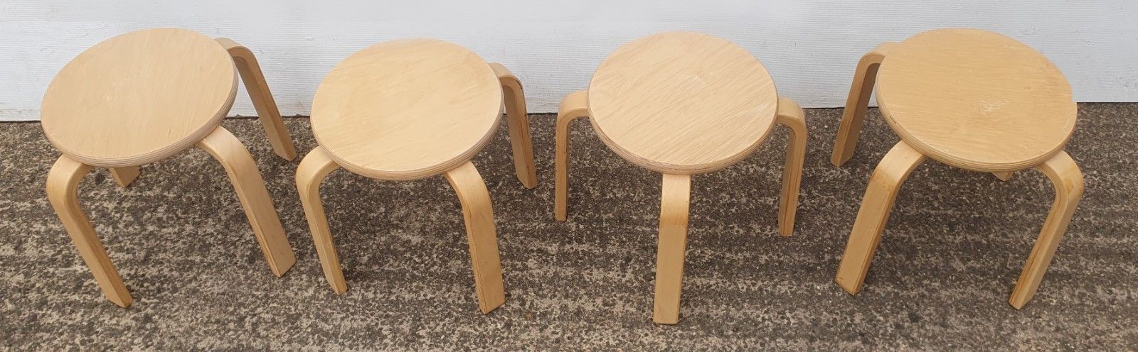 4 X Alvar Aalto Style Ikea Frosta Childs Stools / Plant Stands
