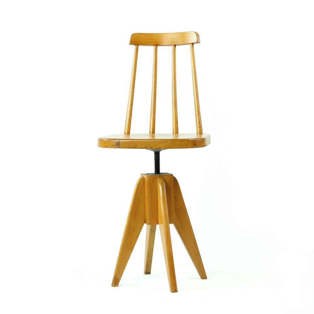 Set Of 4 Swivel Piano Stools, Czechoslovakia 1960s | Vinterior