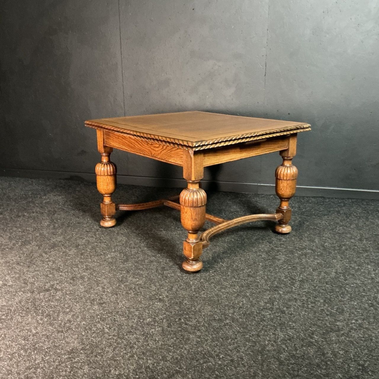 Antique Oak Extending Draw Leaf Table | Vinterior