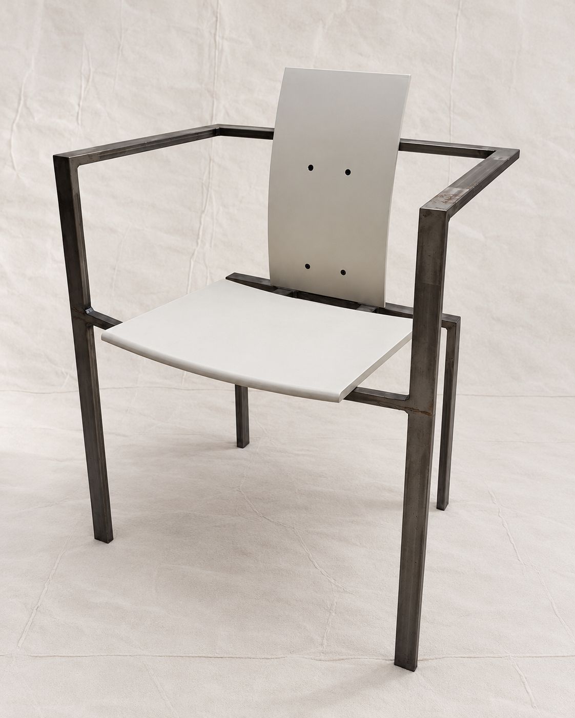 椅子 Karl Friedrich Forster KFF POSTMODERN Karl Friedrich Förster For Kff Postmodern Steel Armchair, C. 1980s
