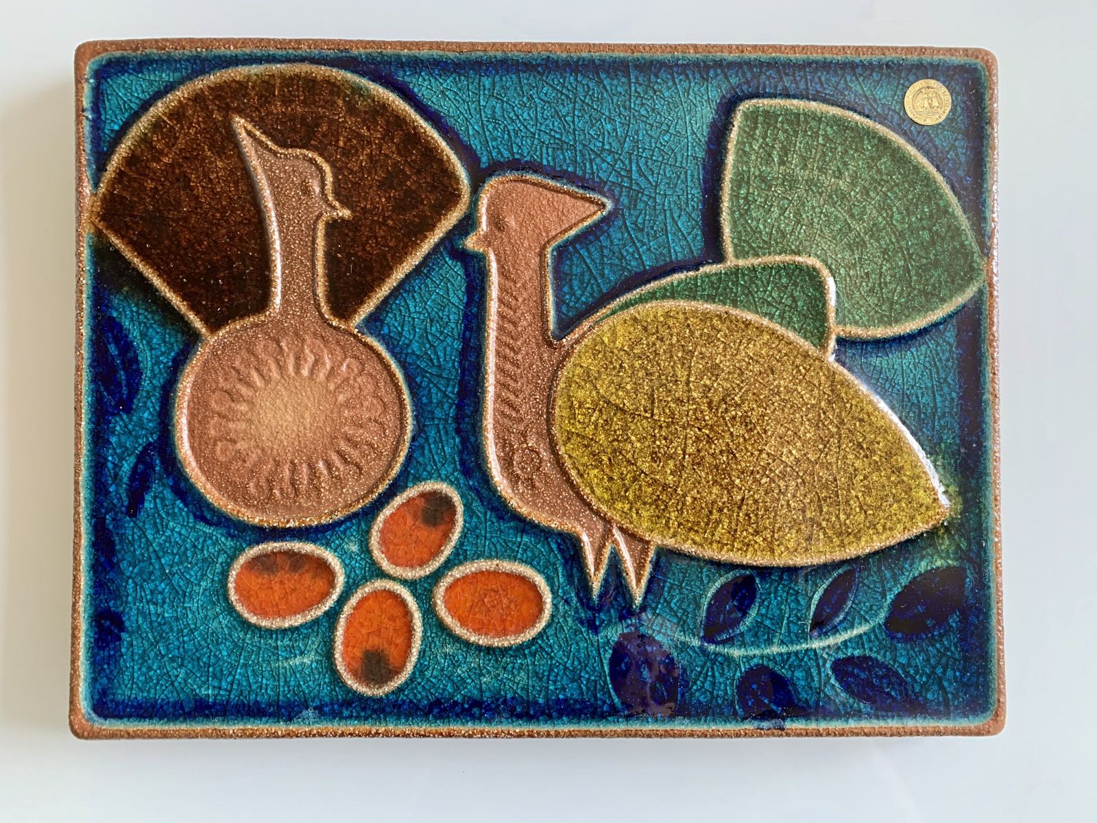 Mid Century Danish Søholm Wall Plaque By Josef Simon In Bornholm