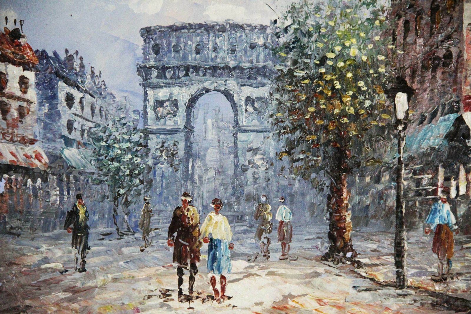 Burnett作 油絵 Arc De Triomphe Street Scene By Caroline Burnett | Vinterior