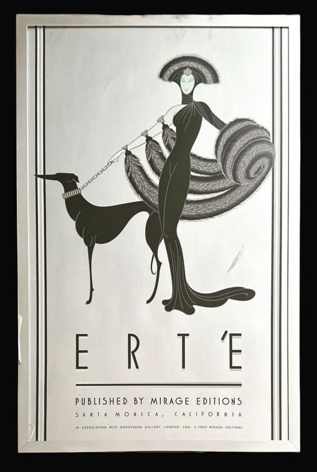 ERTE ポスター Art Deco Erte Serigraph Poster, Symphony In Black, Mirage Editions