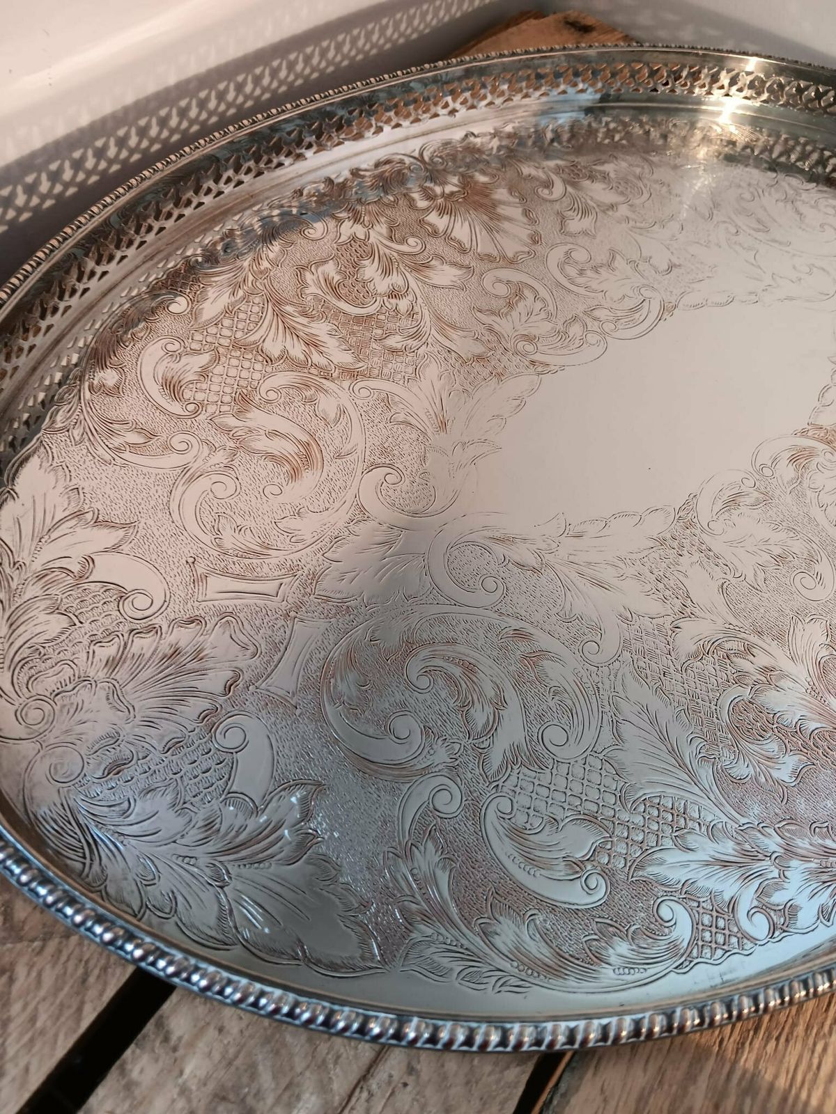 Extra Large Silver Plated Serving Tray, Viners Sheffield, Silver