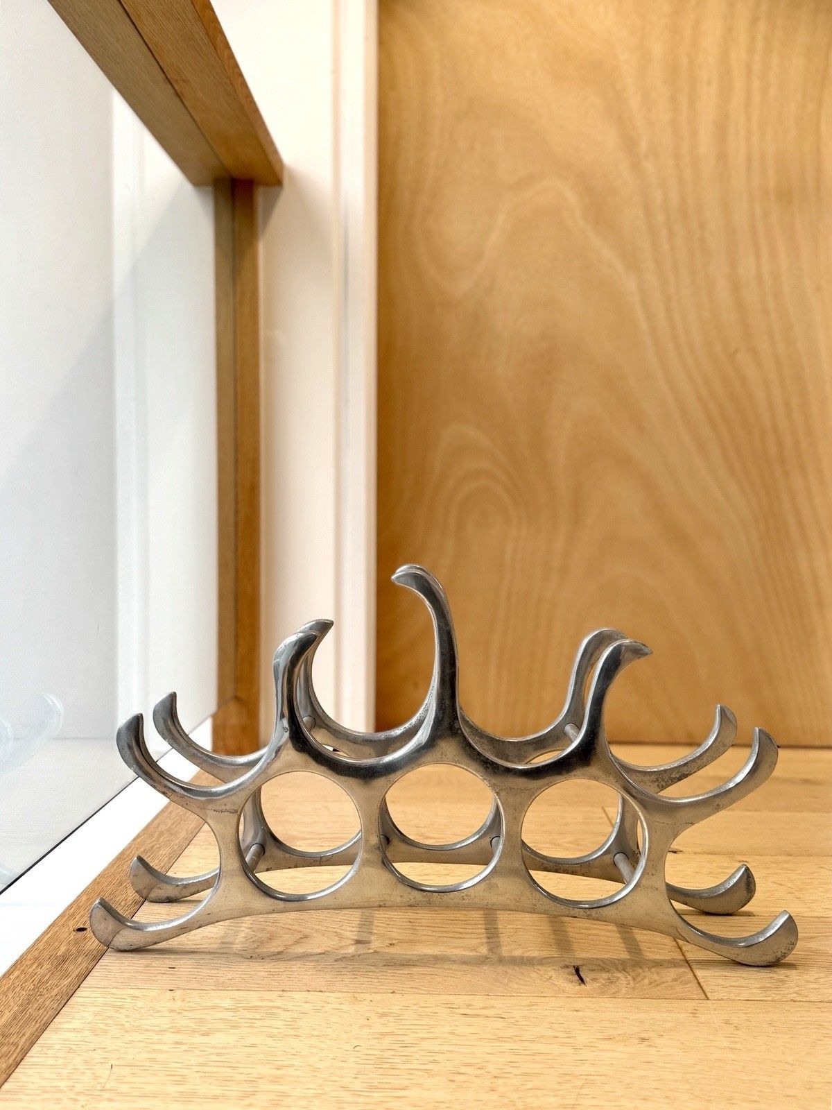 Michael Noll Style 9 Bottle Wine Rack In Polished Aluminium