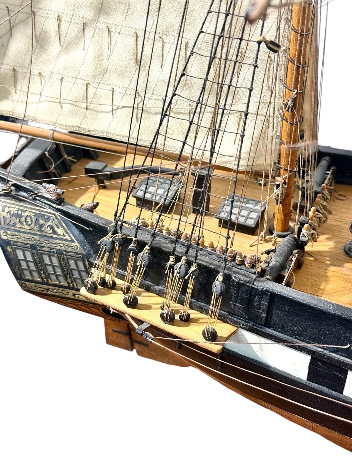 Fine Ship Fine French Naval Ship Model With Rigging, Late 19th Century | Vinterior