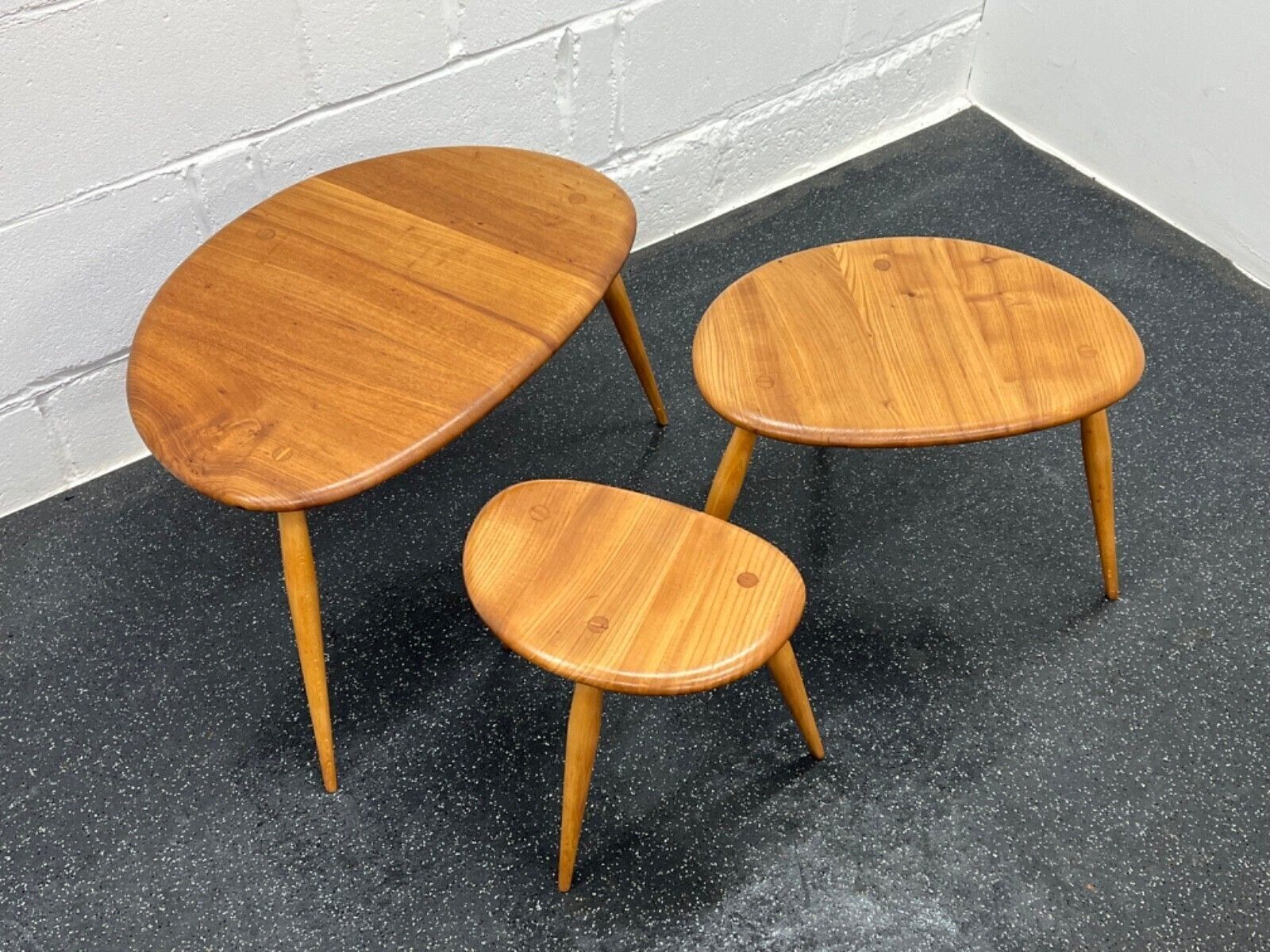 Ercol Pebbles Midcentury Nest Of Tables Blonde Model 354 (Delivery