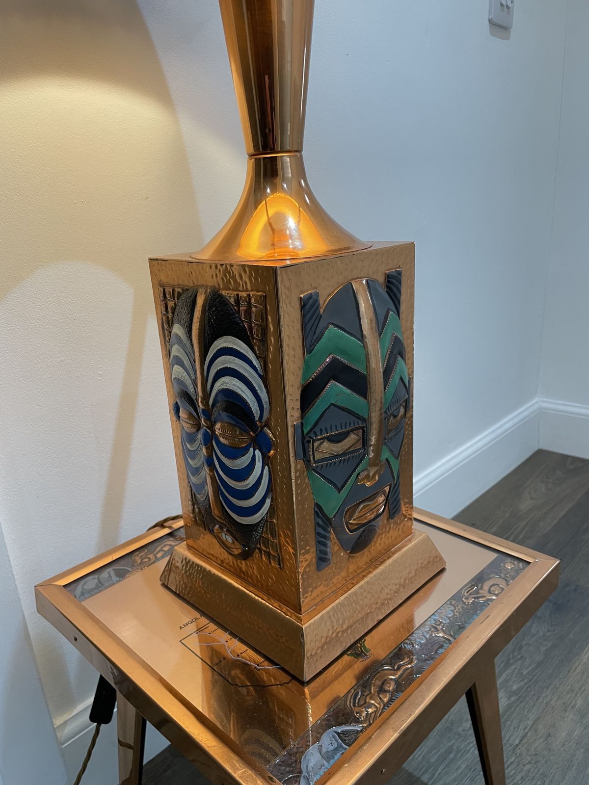 Copper Lamps And Tables X 7 Pieces African Interest | Vinterior