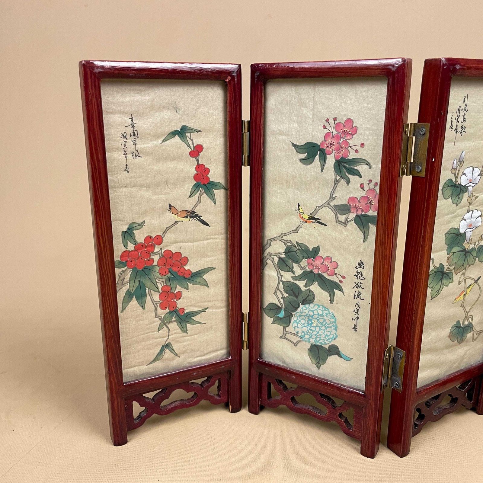 Mini Chinese Screen Antique Mini Table Top Oriental Chinese Wooden