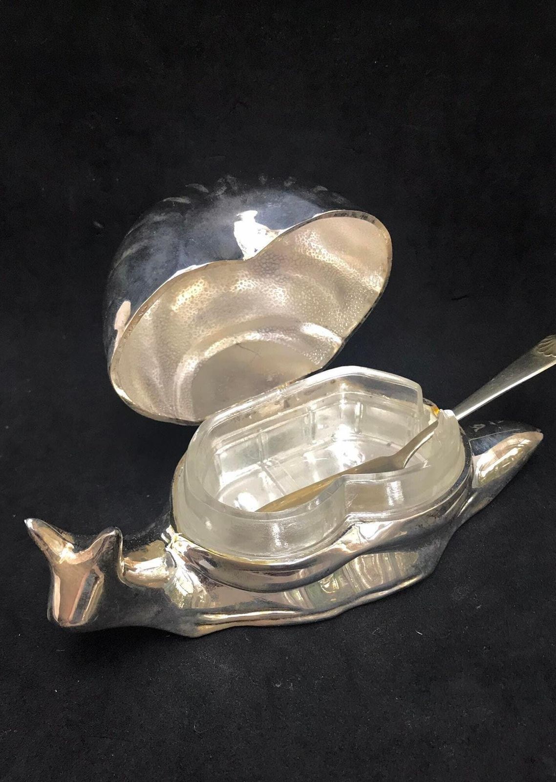 Ingli Inset Vintage Snail Silver Plated Butter Dish With Glass Insert, English ...