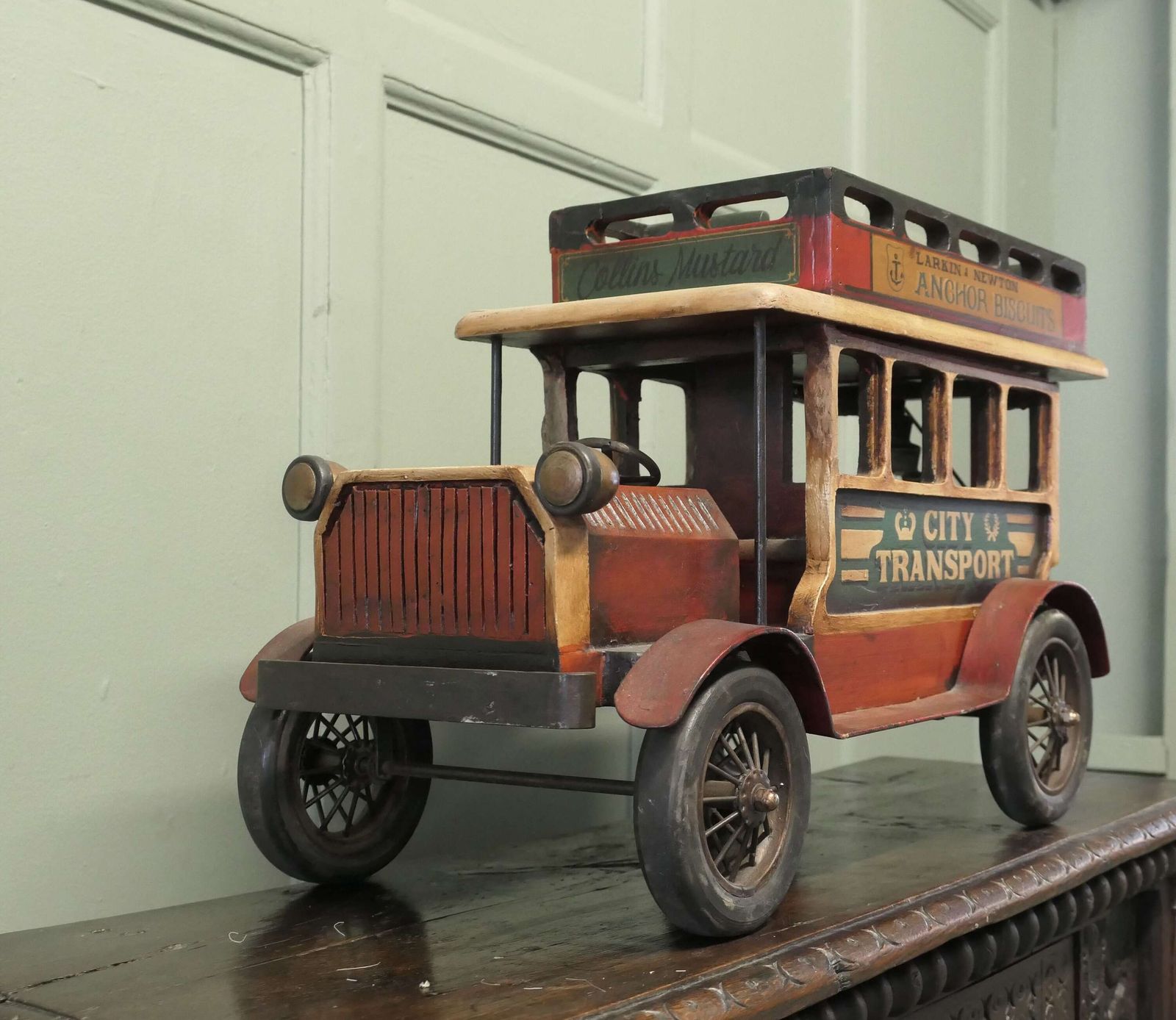 A Vintage Model Double Decker Bus, Shop Window Display A Handsome ...