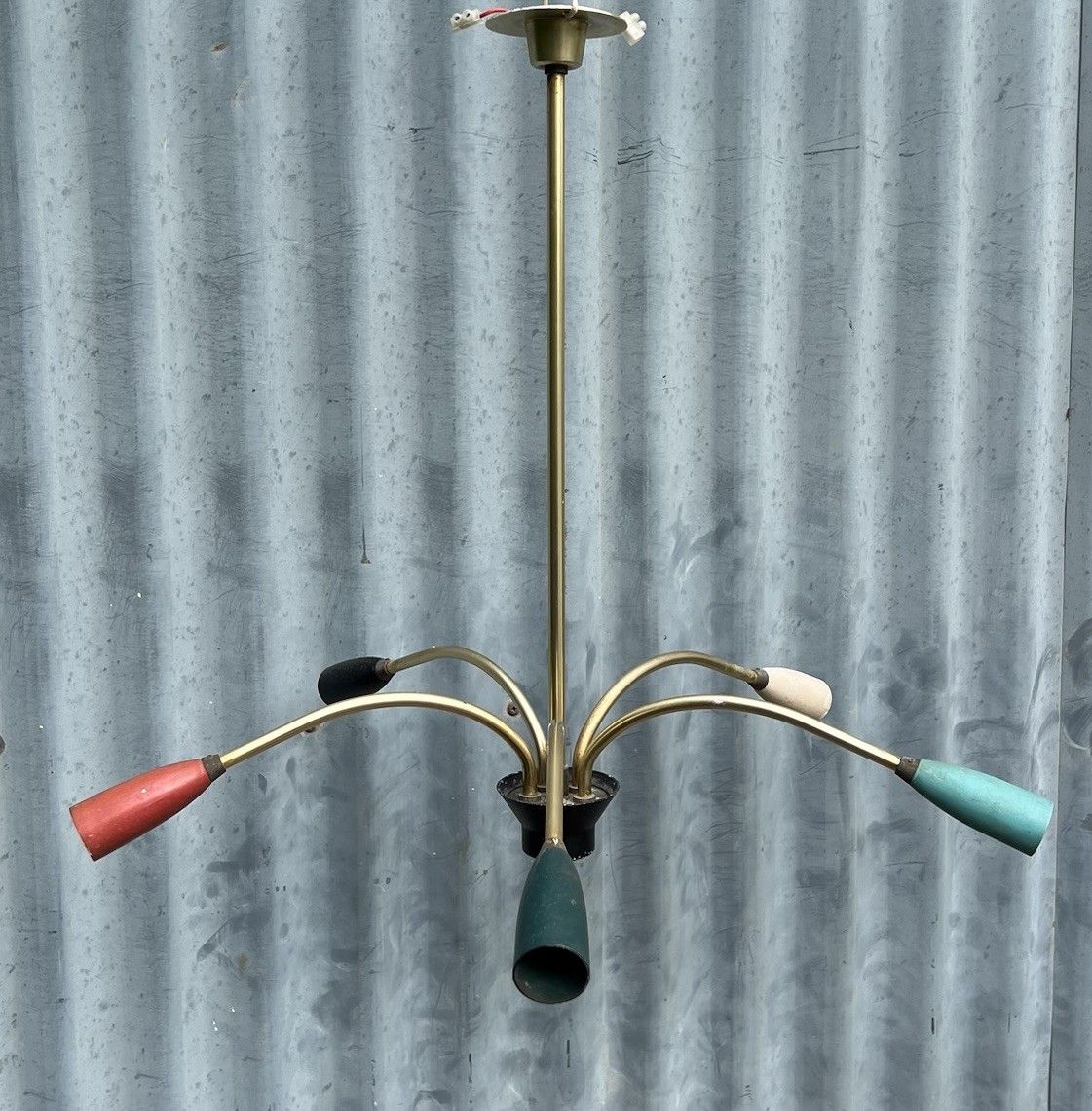 Vintage Italian Mid Century Sputnik Atomic Ceiling Light Lamp 5 Arm ...
