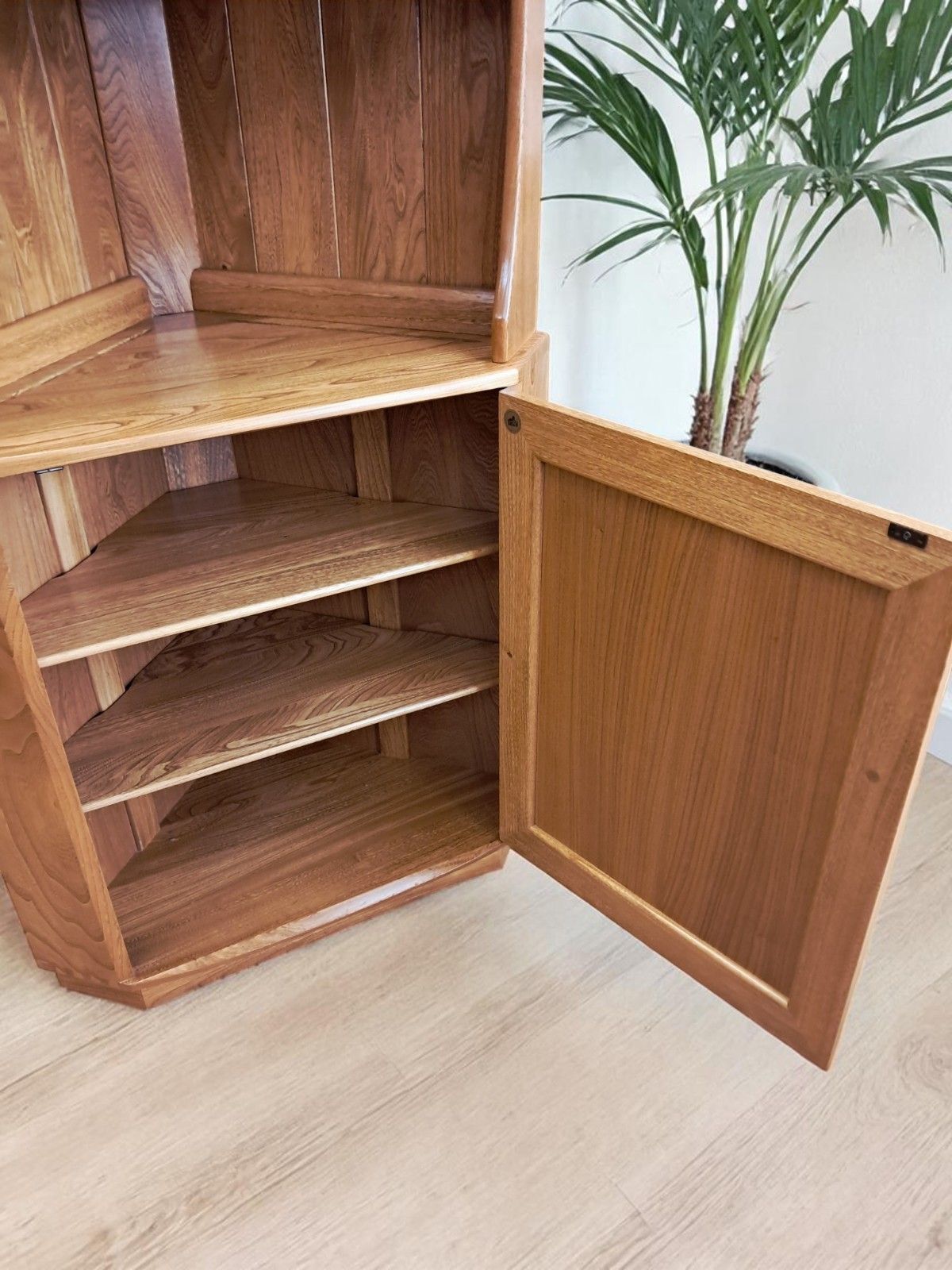 Vint Unit Mid Century Ercol Windsor Corner Display Cupboard Storage Unit Vintage ...