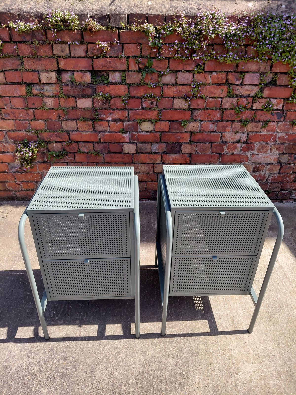 Pair Of Ikea Nikkeby 2 Drawer Chests / Grey Green | Ikea | Vinterior