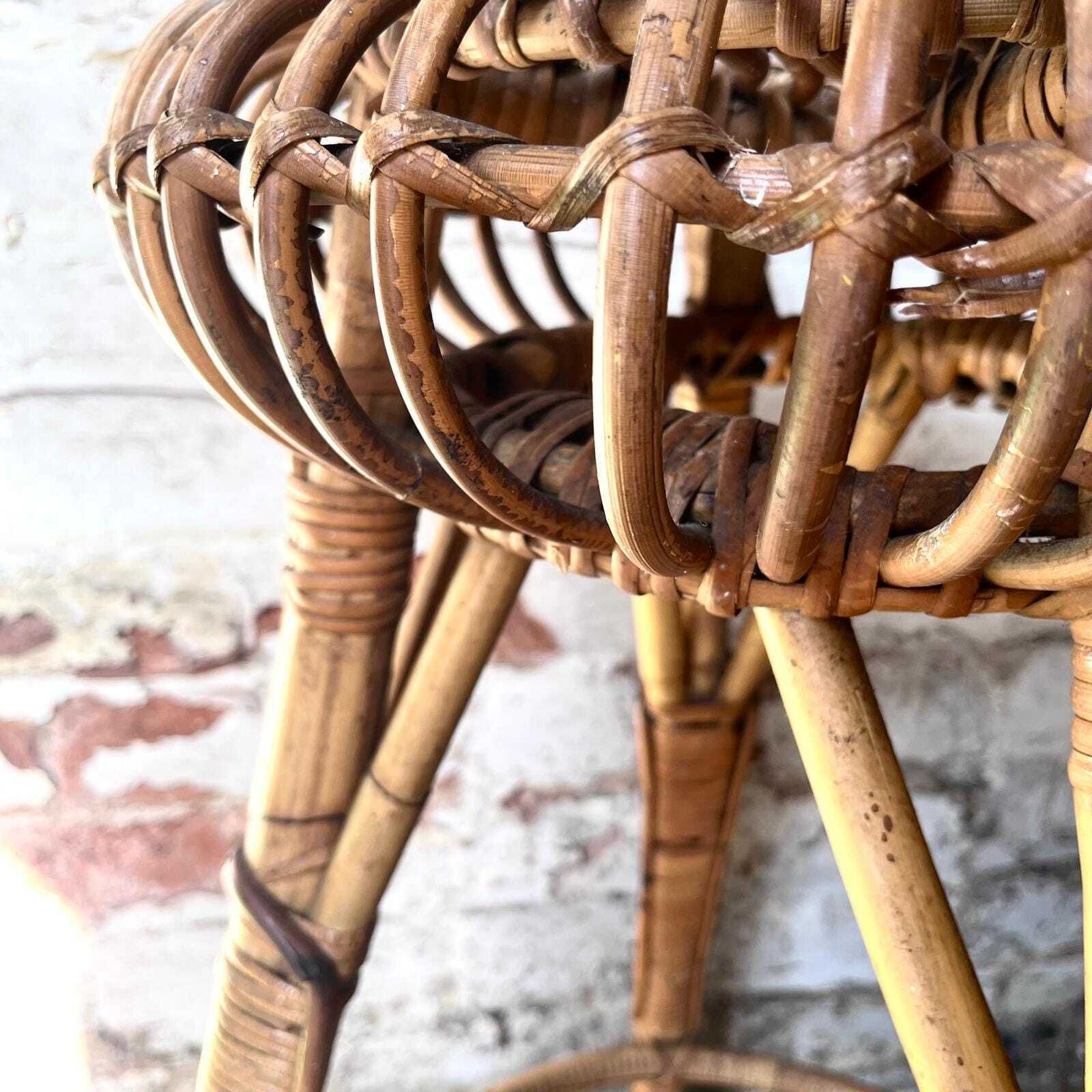 A Pair Of Franco Albini Bamboo High Stools | Vinterior