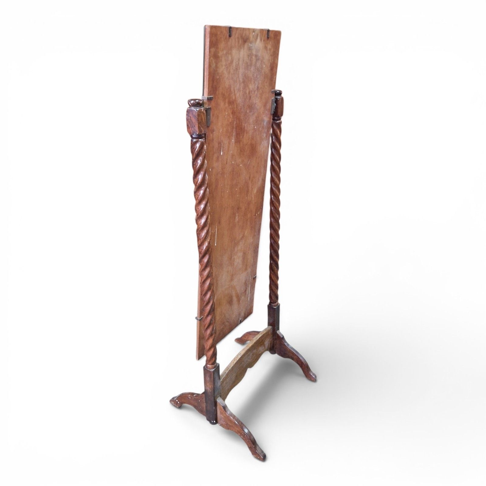 アンティーク雑貨 Early Stand mirror Vintage Cheval Mirror Barley Twist Stand Early 20th Century