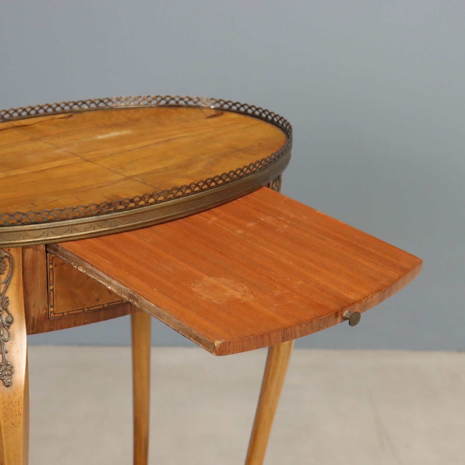 Small Antique Table Walnut Metal Italy XX Century | Vinterior