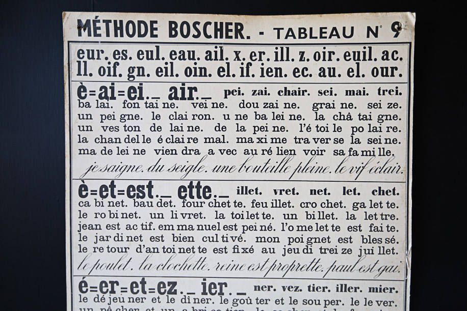 Original Technical Vintage French School Wall Chart Boscher Method Font ...