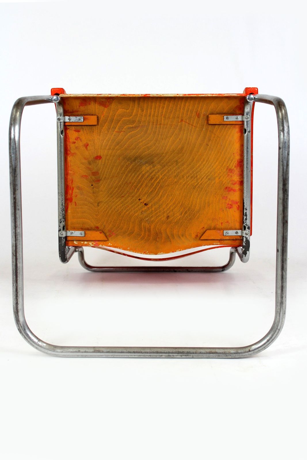 Bauhaus B 34 Cantilever Chair In Plywood & Chrome By Marcel Breuer