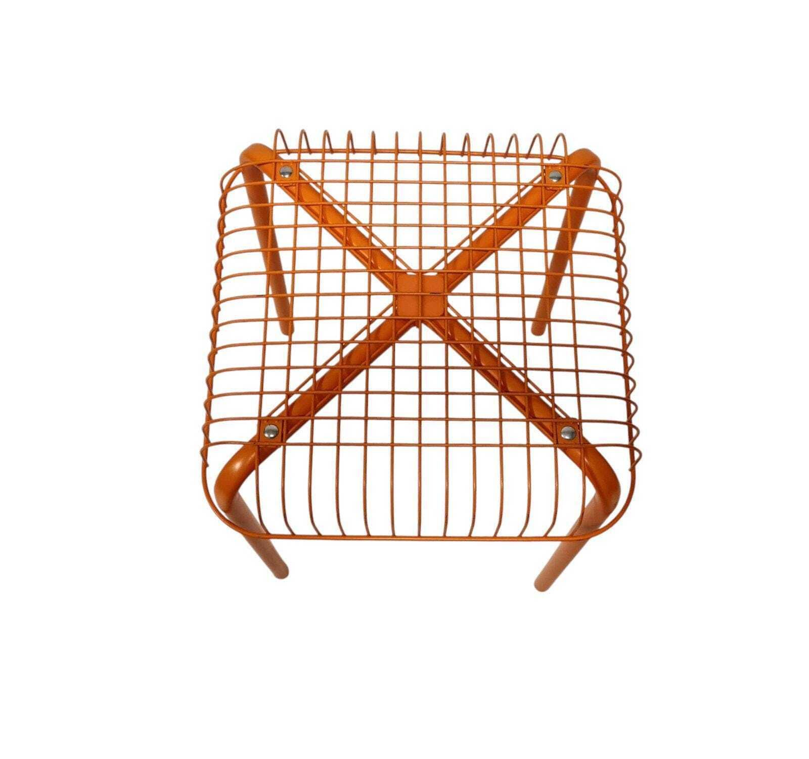 Vintage Vasteron Ikea Orange Wire Stool By Inma Bermúdez And