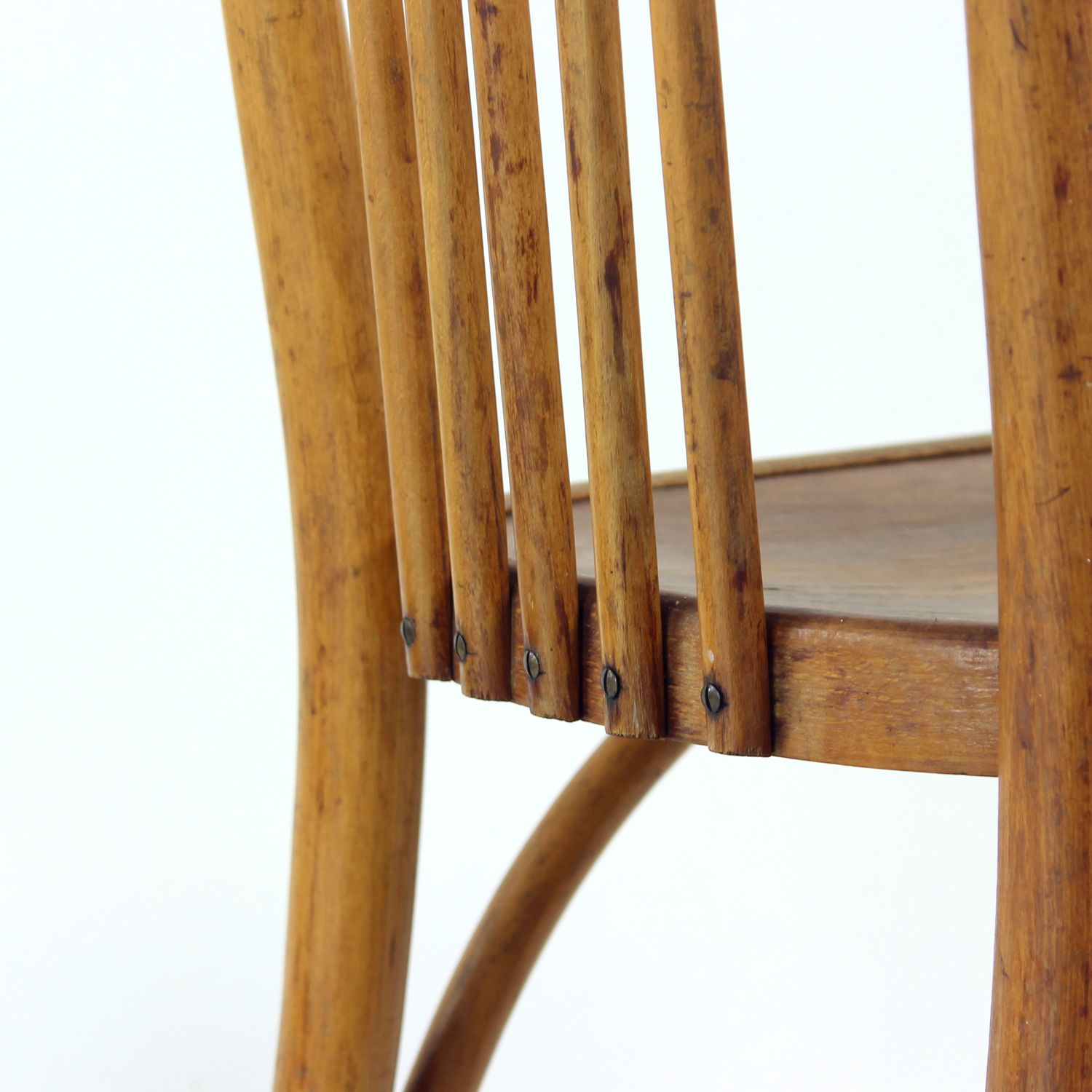 Vintage Thonet Bentwood Oak Chair With Original Label