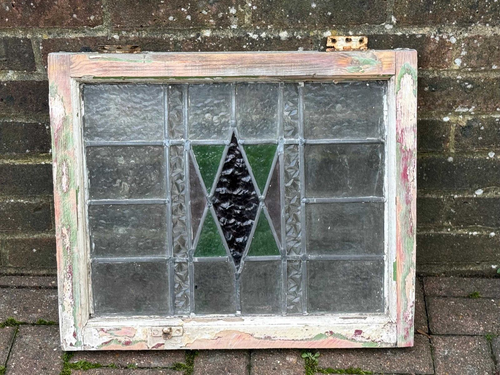 Stained Triangular Window Identical Original 1930s Art Deco Stained Glass Diamond And Triangle Design ...