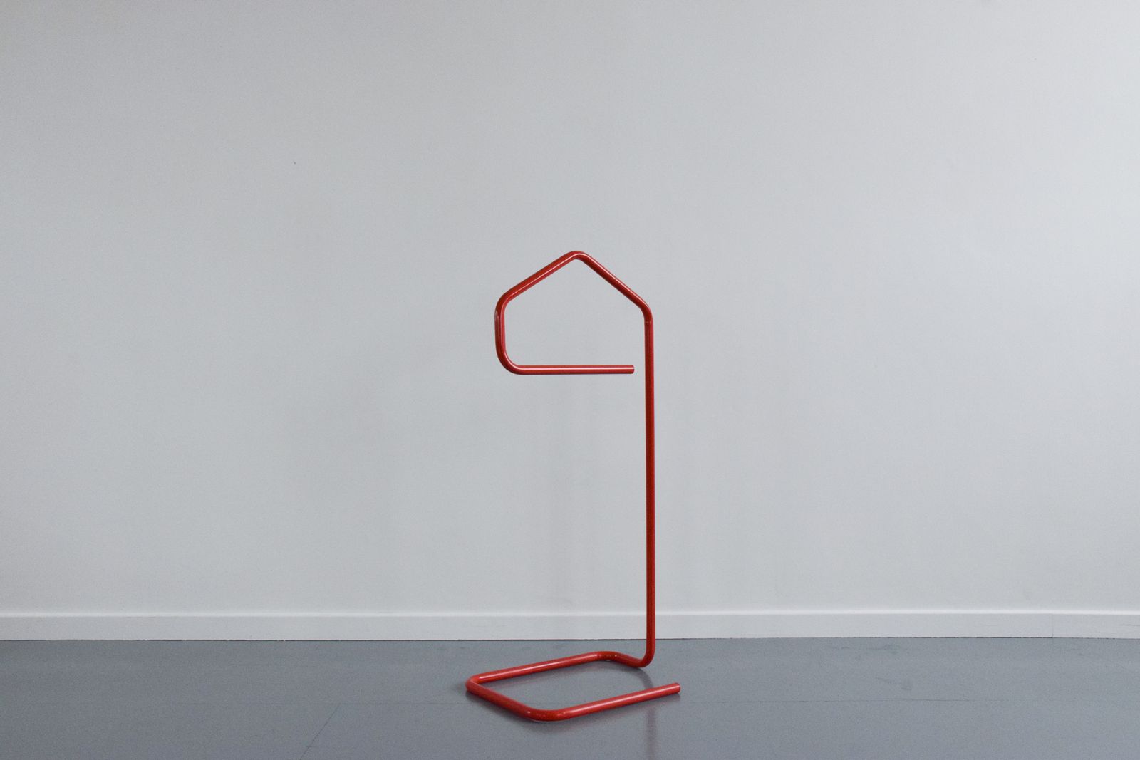 Vintage 1980s Ikea 'Grund / Järpen' Red Metal Vanity Clothes Stand