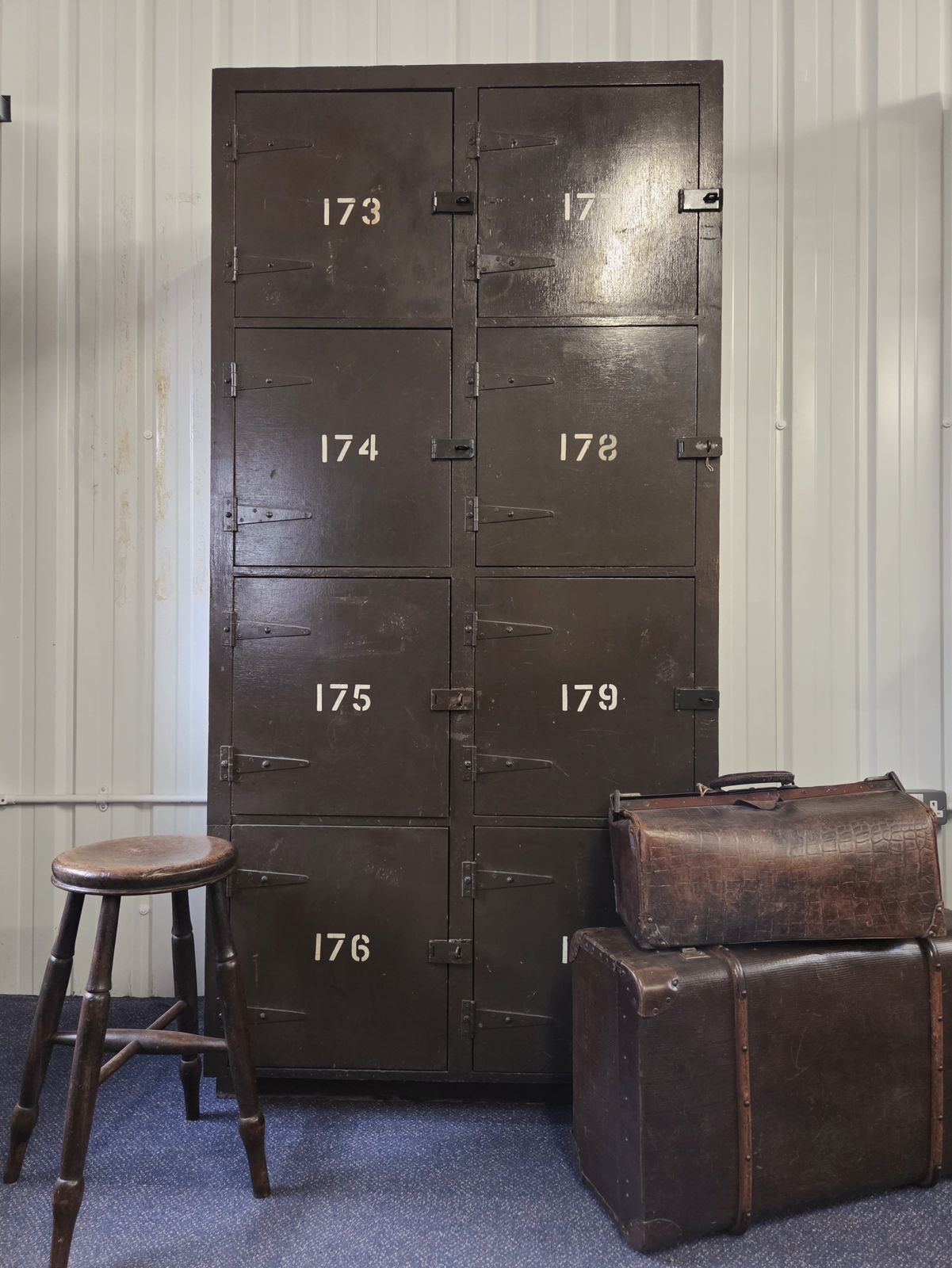 Large Early 20th Century Railway Locker Cabinet – British Rail Depot C ...