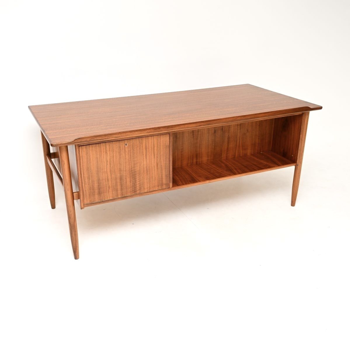 Vintage Swedish Walnut Desk By Goran Strand For Lelangs