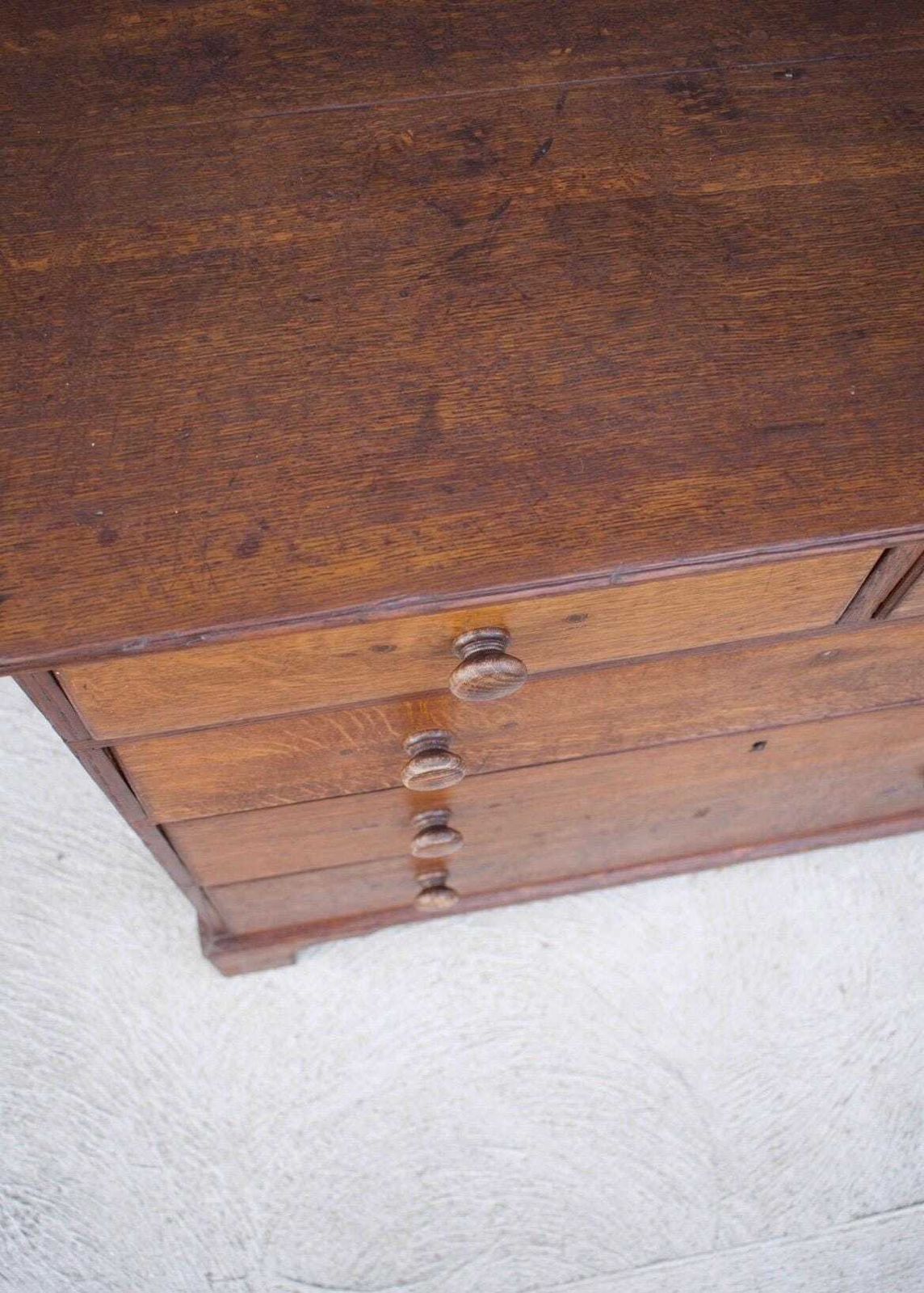 Antique Victorian Solid Oak Chest Of Drawers | Vinterior