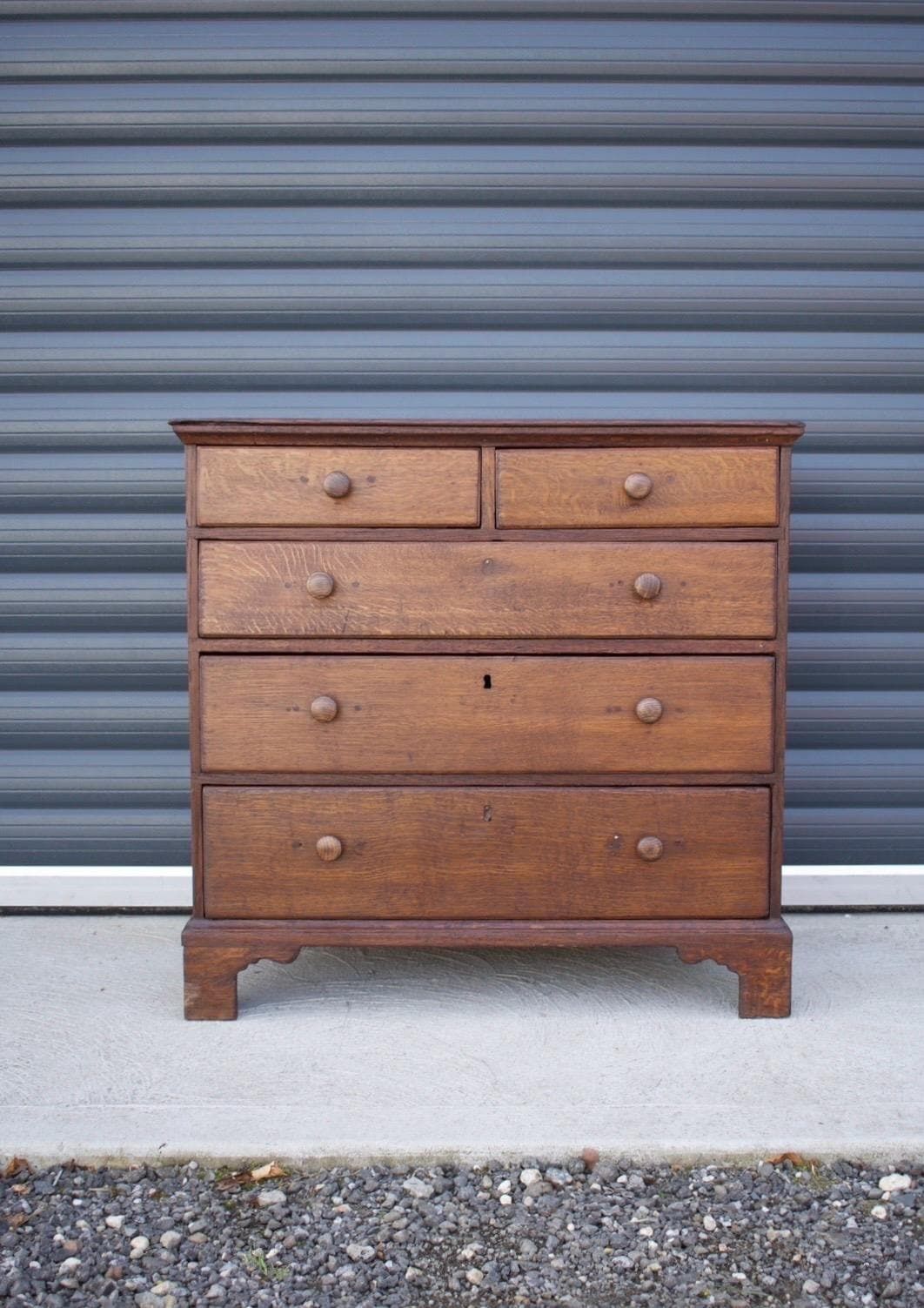 Antique Victorian Solid Oak Chest Of Drawers | Vinterior