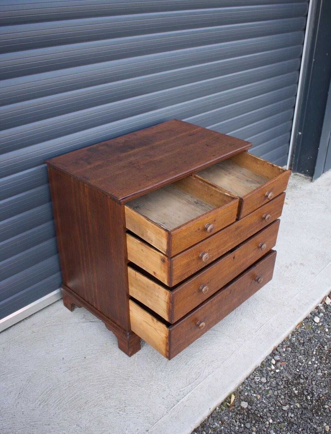 Antique Victorian Solid Oak Chest Of Drawers | Vinterior