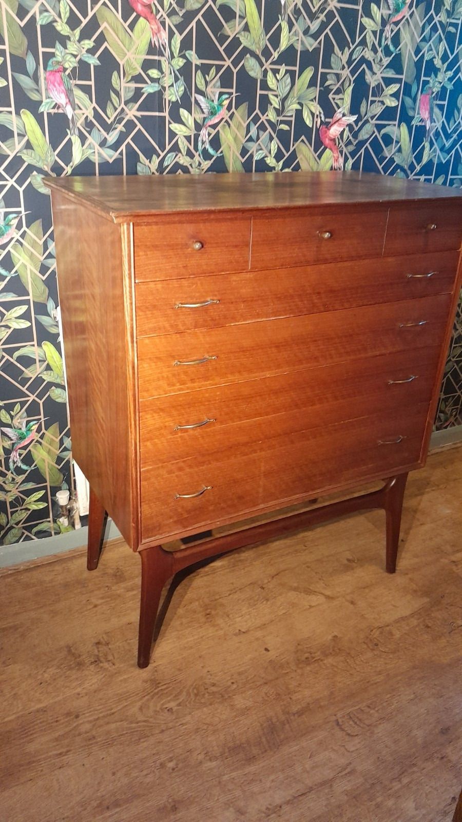 Stylish 1950s Alfred Cox Chest Of Drawers With Original Handles