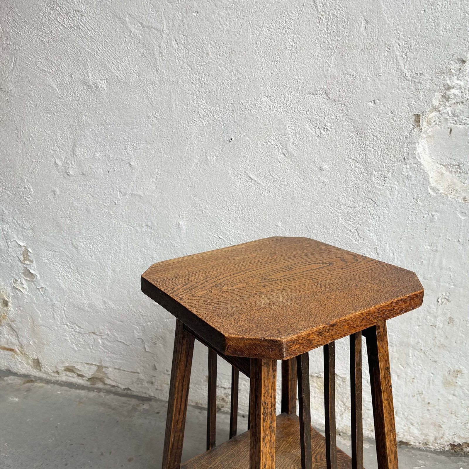 Vintage Wooden Stool/Side Table #2107 | Vinterior