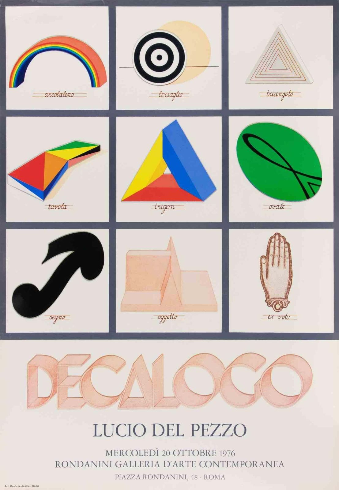 イタリア　LUCIO DEL PEZZO Art ポスター Decalogue Offset Poster After Lucio Del Pezzo 1976 | Vinterior