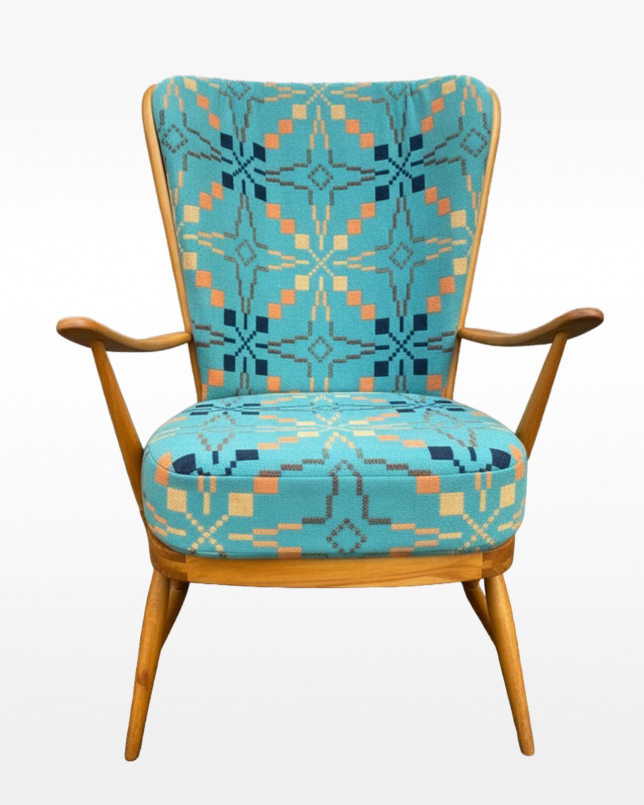 Vintage Ercol 478 Evergreen Tall Back Chair Coast Melin Tregwynt