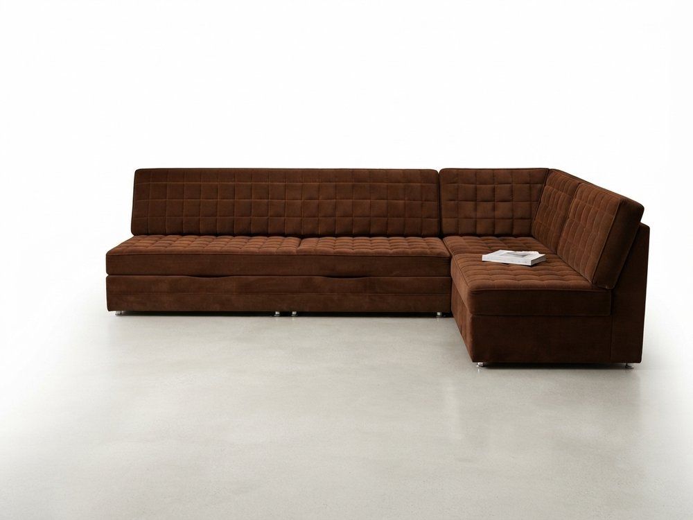 Mid Century Modern Modular Sofa In Brown Velvet, 1970, Set Of 3 | Vinterior