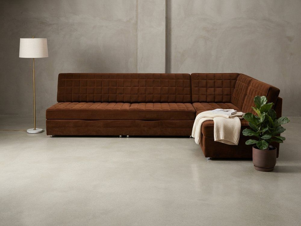 Mid Century Modern Modular Sofa In Brown Velvet, 1970, Set Of 3 | Vinterior