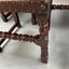 Set Of 5 Jacobean Style Gothic Oak & Brown Leather Studded Dining ...